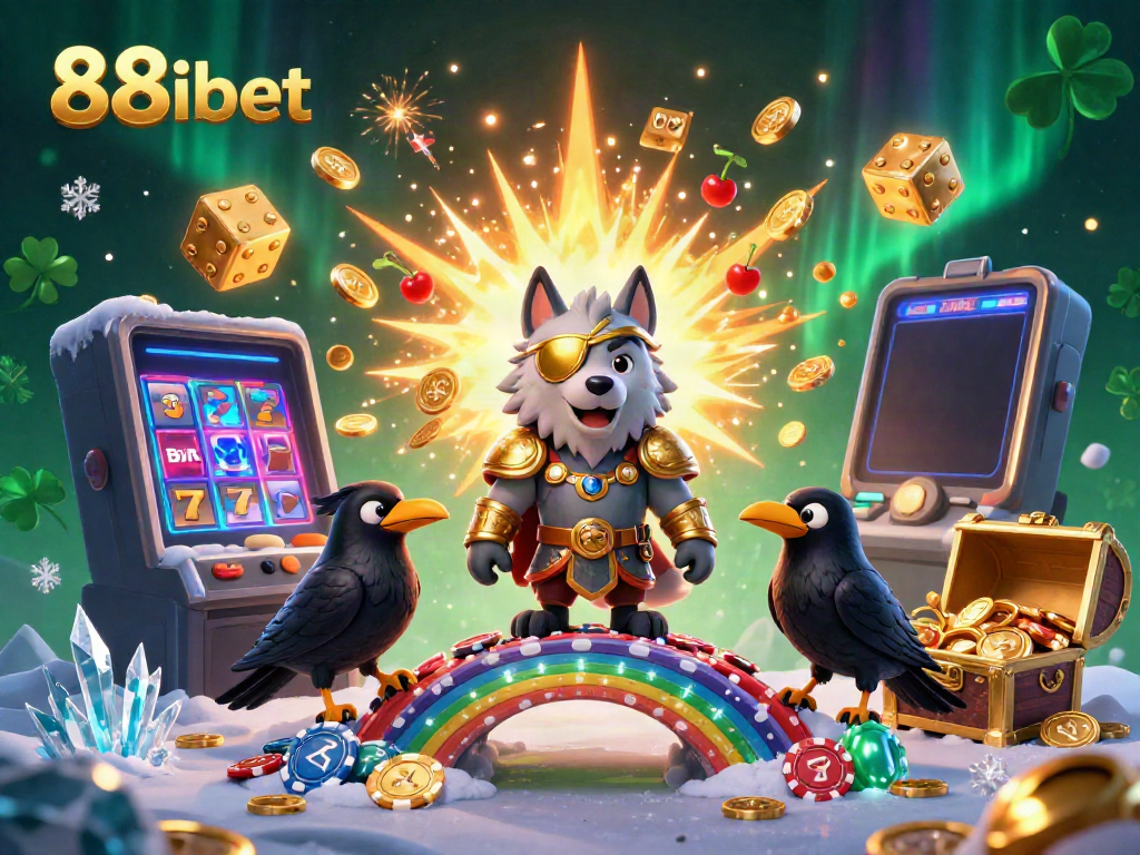 Experience the thrilling world of 88ibet with vibrant casino action and mythical elements in a colorful 3D scene.