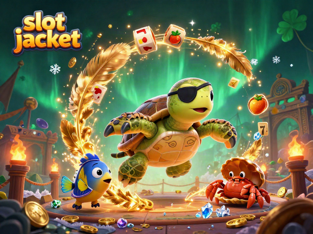 Celebrate your success with a slot jackpot win, featuring colorful characters and vibrant casino elements.