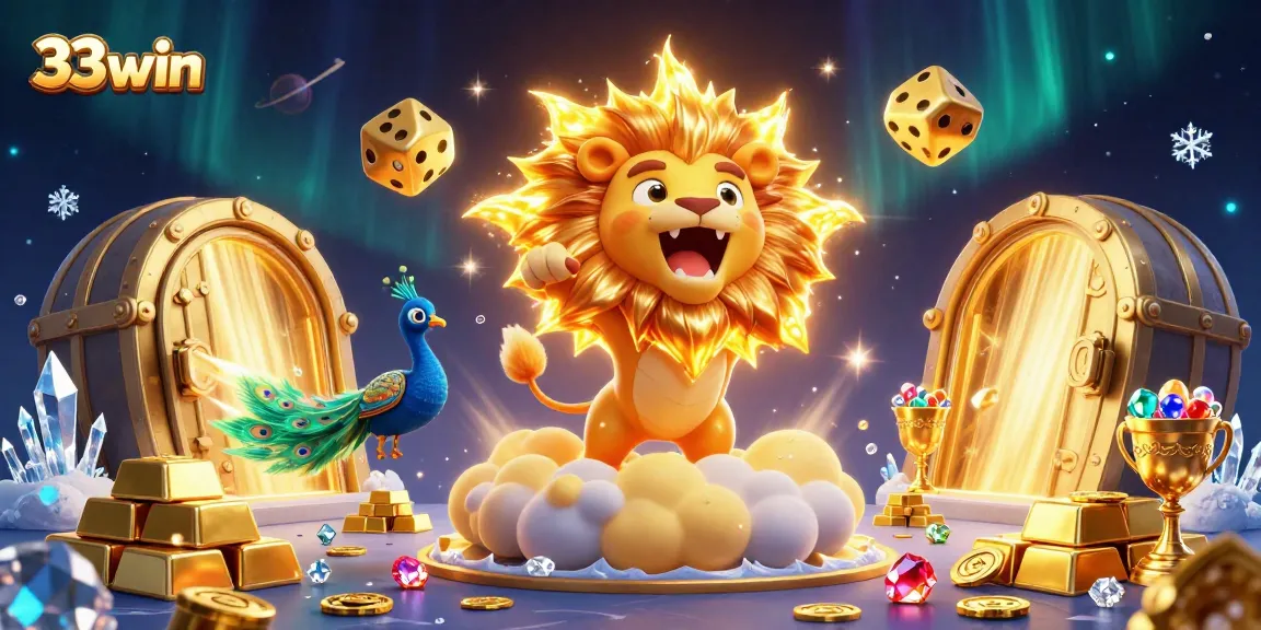 Join the exciting world of 33win as the sun lion roars amidst dazzling casino riches!