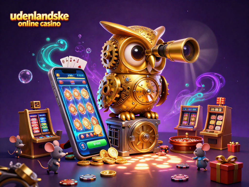 Win big at udenlandske online casino with an exhilarating scene featuring vibrant cartoon characters and gaming elements.
